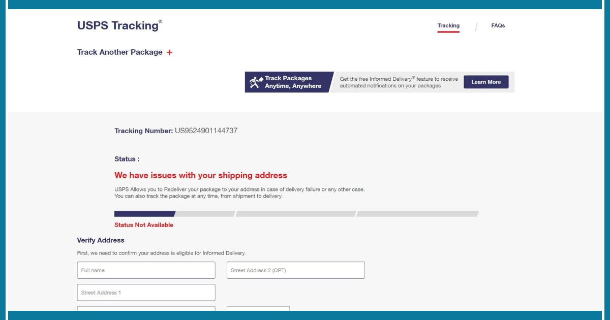 US9524901144737 USPS Phishing Scam